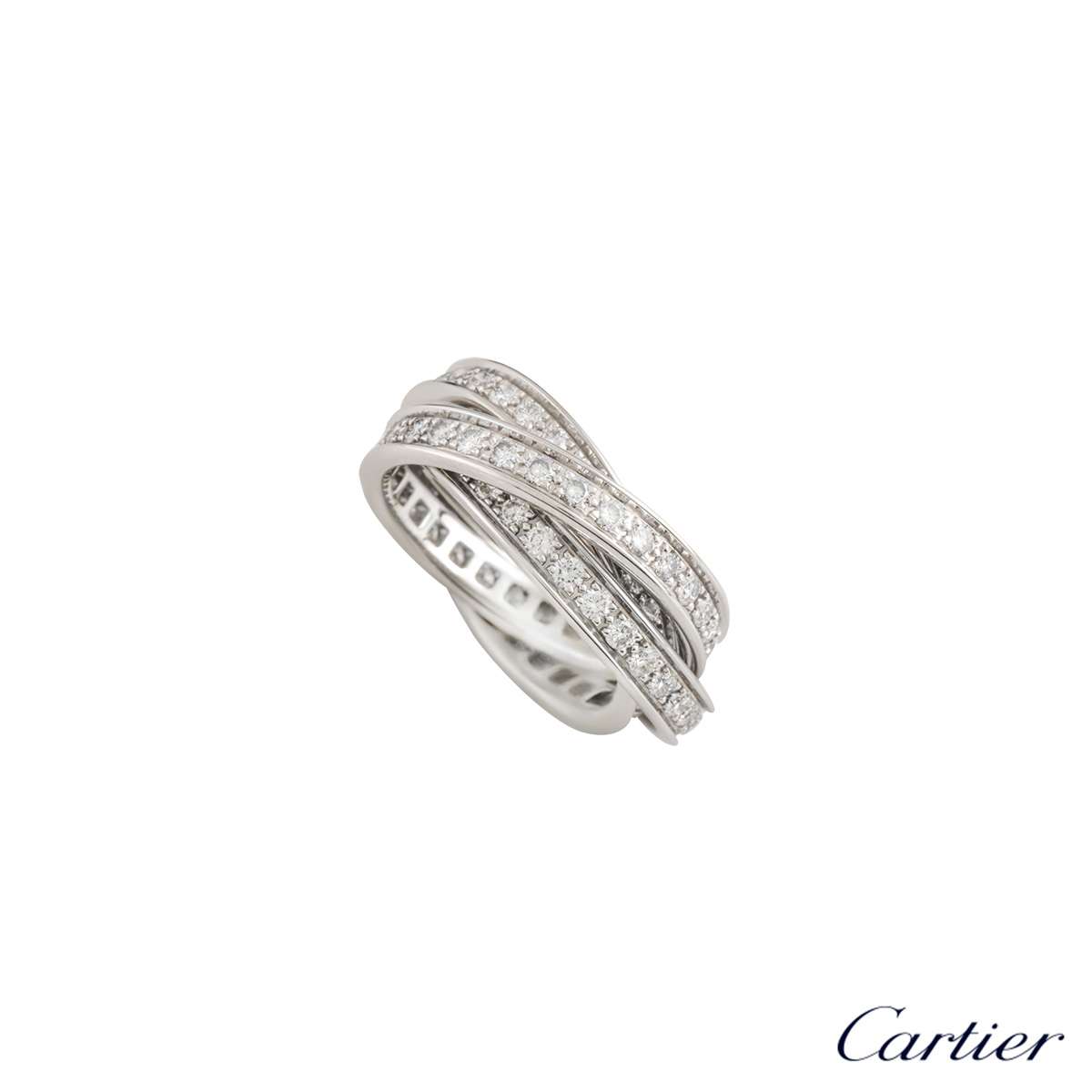 cartier white gold diamond trinity ring